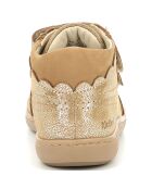 Bottillons en Cuir Kickmary beige métallisé