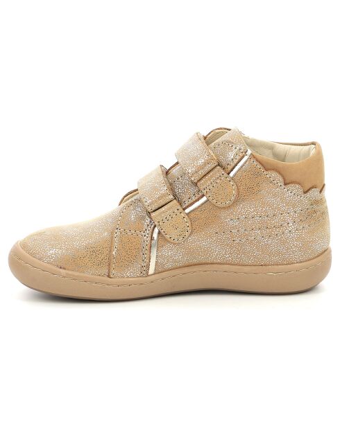 Bottillons en Cuir Kickmary beige métallisé