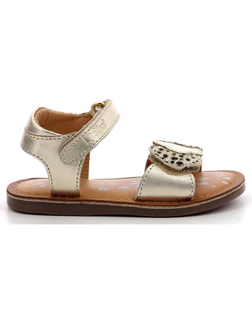 Sandali Dyastar in pelle dorata/cavallino