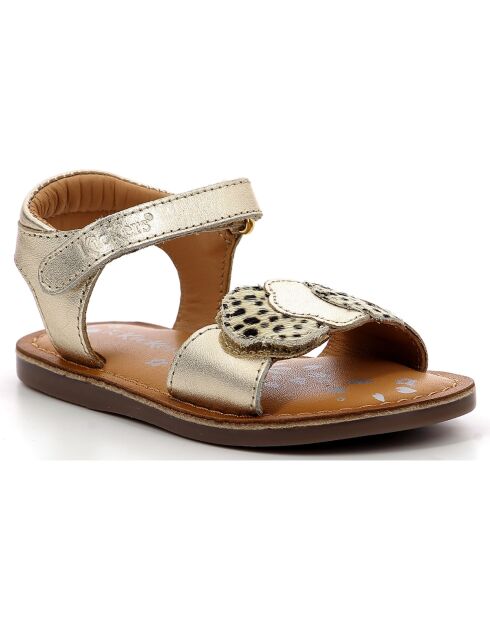 Sandali Dyastar in pelle dorata/cavallino