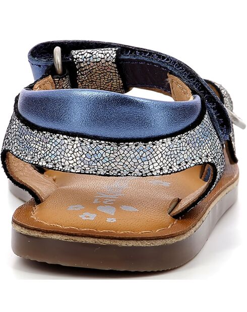 Sandales en Cuir Diazz marine métallisé