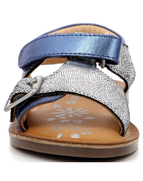 Sandales en Cuir Diazz marine métallisé