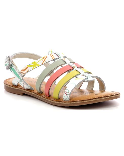 Sandales en Cuir Dixon blanc/sunshine