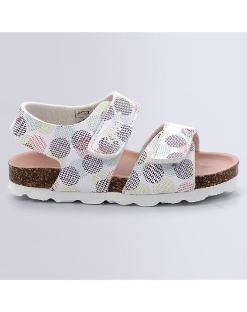 Summerkro weiße/mehrfarbige gepunktete Sandalen