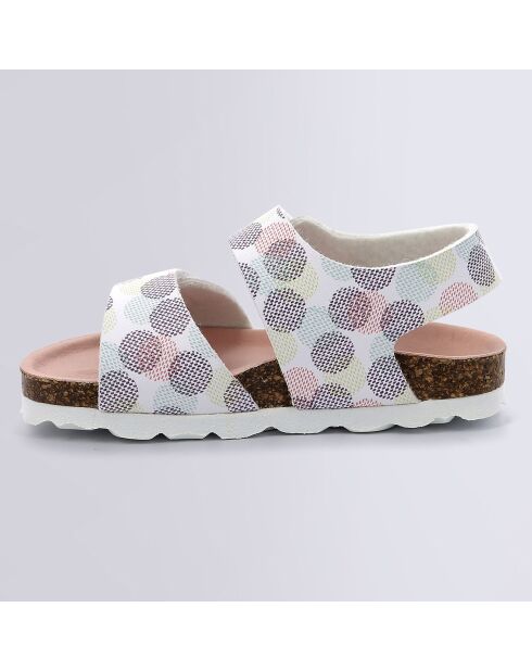 Summerkro weiße/mehrfarbige gepunktete Sandalen