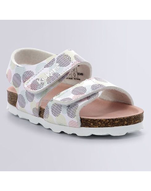 Summerkro weiße/mehrfarbige gepunktete Sandalen