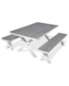Set de mesa de jardín ANNECY de aluminio con tapa de HPL blanca