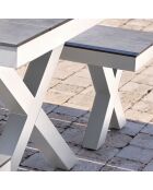 Set de mesa de jardín ANNECY de aluminio con tapa de HPL blanca