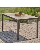 Mesa BOSTON + 6 sillas de jardín plegables gris antracita