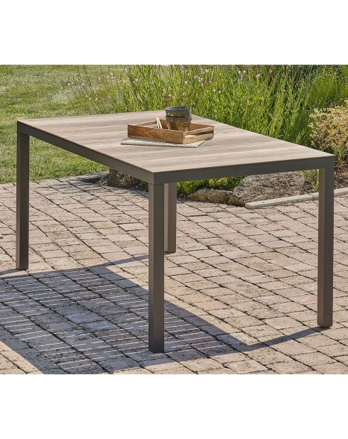 Mesa BOSTON + 6 sillas de jardín plegables gris antracita