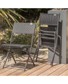 Mesa BOSTON + 6 sillas de jardín plegables gris antracita