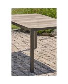 BOSTON Gartentisch aus Aluminium und Polywood-Platte mit anthrazitgrauer Holzoptik - 150x90x73 cm