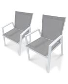 2 Fauteuils de jardin FLORIDE empilables blancs