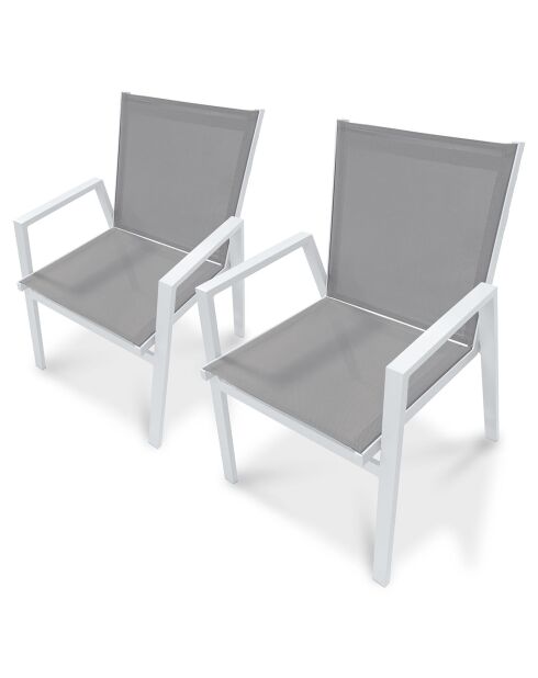 2 Fauteuils de jardin FLORIDE empilables blancs