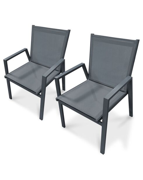 2 stapelbare FLORIDE Gartenstühle in Anthrazitgrau