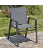 2 Fauteuils de jardin FLORIDE empilables gris anthracite