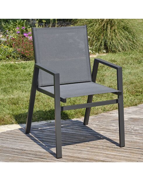 2 stapelbare FLORIDE Gartenstühle in Anthrazitgrau
