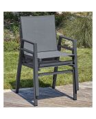 2 Fauteuils de jardin FLORIDE empilables gris anthracite