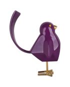 Sculpture en résine Oiseau violette - 30x18x21 cm