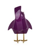 Sculpture en résine Oiseau violette - 30x18x21 cm