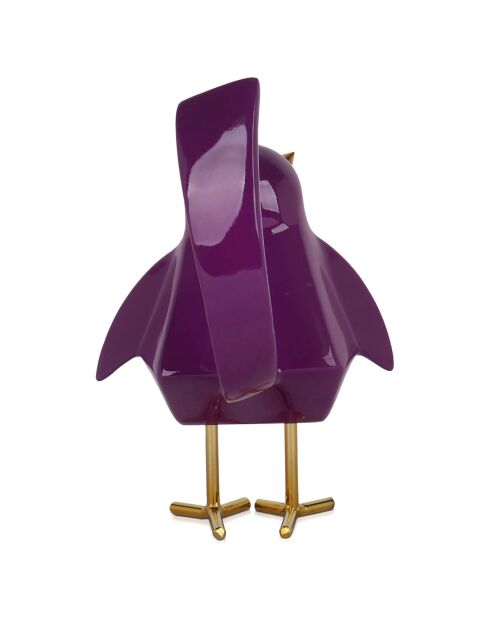 Sculpture en résine Oiseau violette - 30x18x21 cm