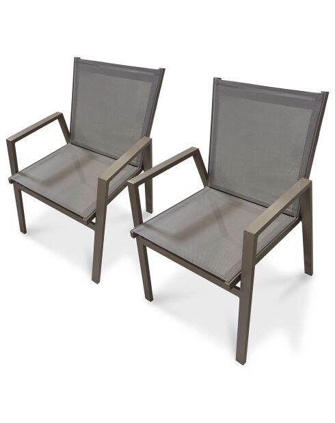 2 Fauteuils de jardin FLORIDE empilables quartz