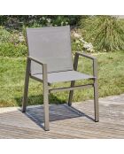 2 Fauteuils de jardin FLORIDE empilables quartz