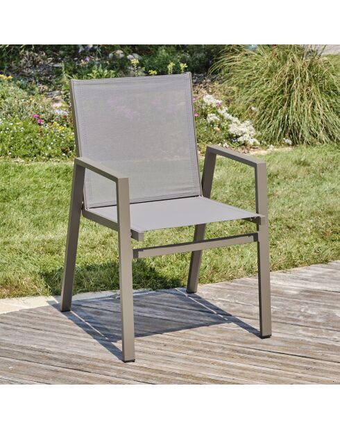 2 Fauteuils de jardin FLORIDE empilables quartz
