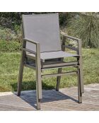 2 Fauteuils de jardin FLORIDE empilables quartz