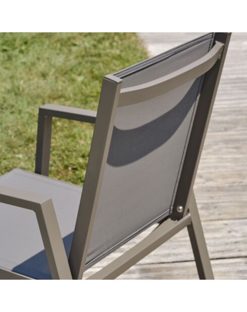2 Fauteuils de jardin FLORIDE empilables quartz