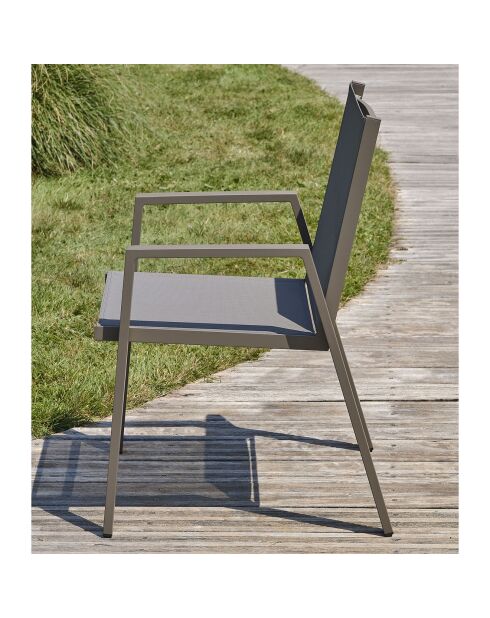 2 Fauteuils de jardin FLORIDE empilables quartz