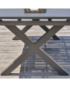 Gartenset FLORIDE Tisch mit Verlängerung + 8 stapelbare Sessel Anthrazitgrau