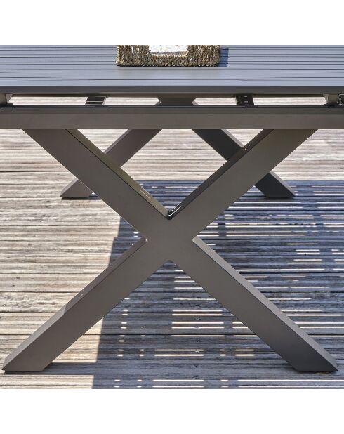 Tuintafel Florida aluminium met antracietgrijze verlenging - 180/240x100x77 cm