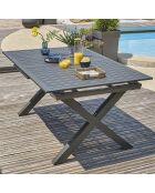 Tuintafel Florida aluminium met antracietgrijze verlenging - 180/240x100x77 cm