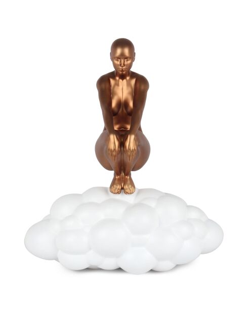 Sculpture en résine Femme dans les nuages bronze - 46x24x54 cm