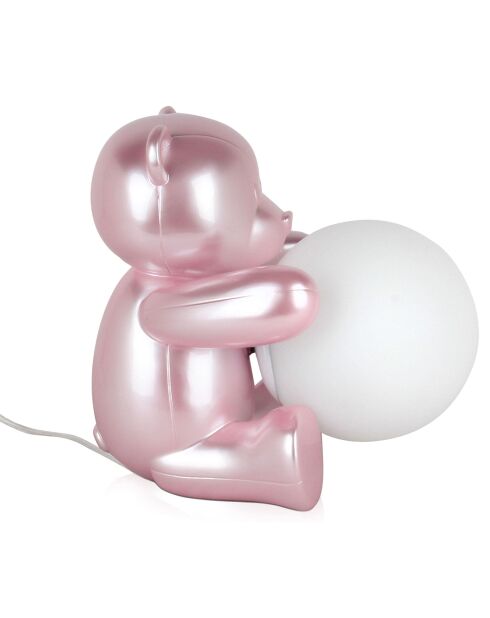 Lampe Ourson rose - 26x20x27 cm