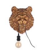 Lampe Tête de tigre bronze - 37x33x22 cm