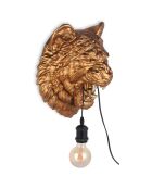 Lampe Tête de tigre bronze - 37x33x22 cm