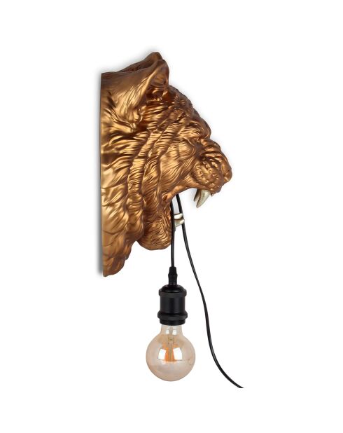 Lampe Tête de tigre bronze - 37x33x22 cm