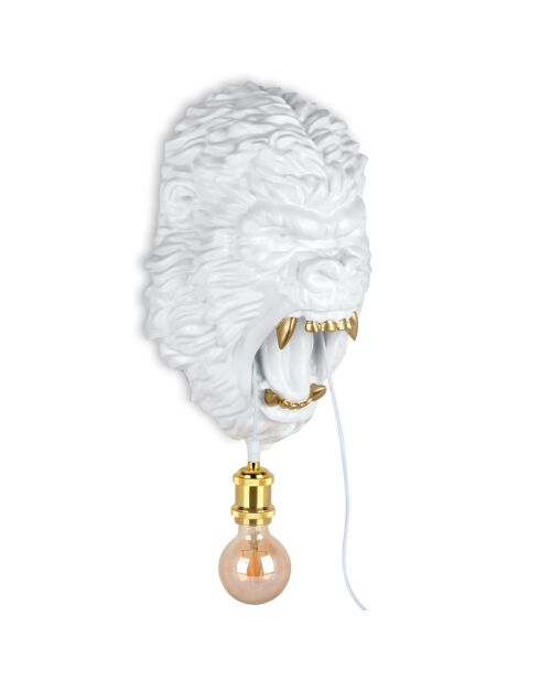 Lampe Tête de gorille blanche - 43x30x18 cm