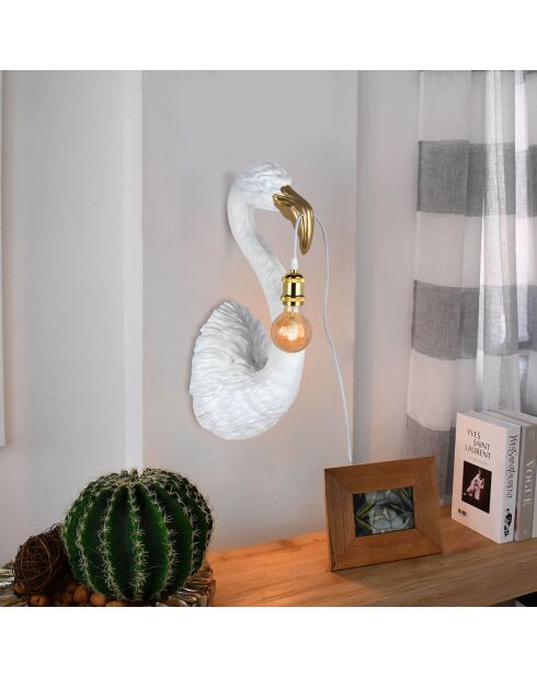 Lampe Flamant blanche - 60x23x23 cm