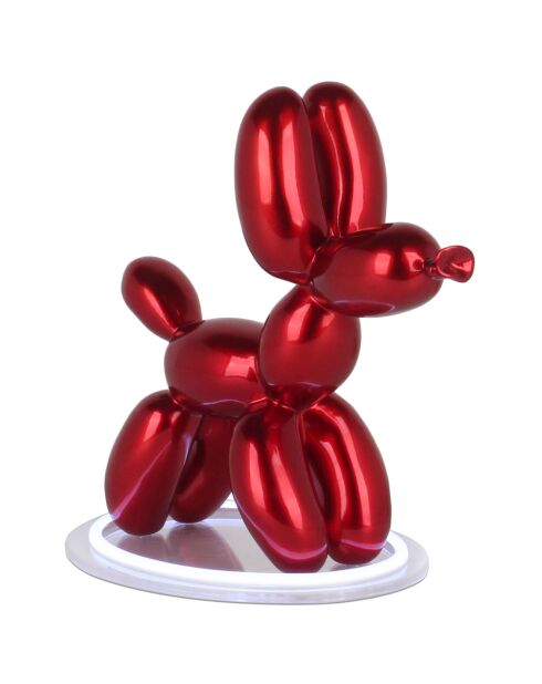 Lampe à led Chien ballon rouge - 27x29x17 cm