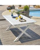 Mesa de jardín Florida de aluminio con extensión blanca - 180/240x100x77 cm