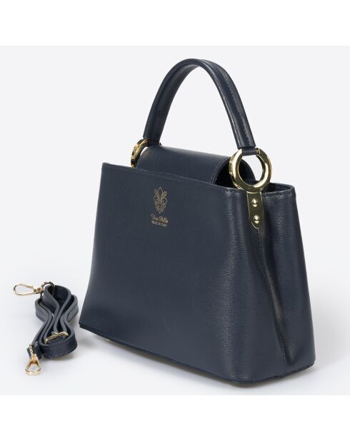 Sac à main en Cuir bleu - 24x12x18 cm