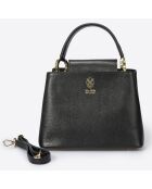 Borsa a mano in pelle nera - 24x12x18 cm