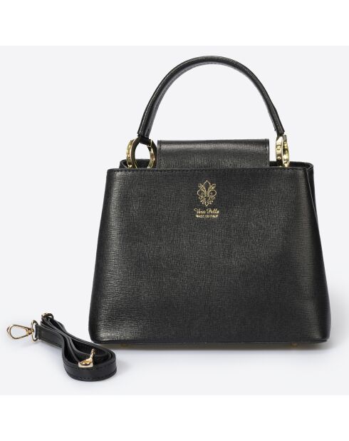 Borsa a mano in pelle nera - 24x12x18 cm