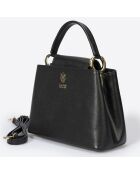 Borsa a mano in pelle nera - 24x12x18 cm