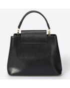 Borsa a mano in pelle nera - 24x12x18 cm