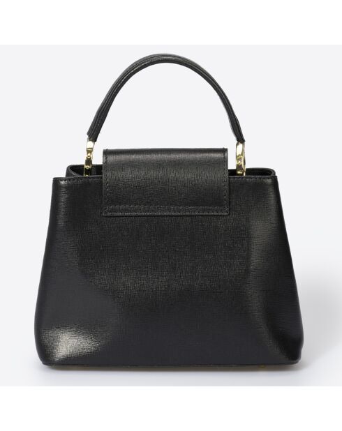 Borsa a mano in pelle nera - 24x12x18 cm