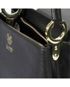 Borsa a mano in pelle nera - 24x12x18 cm